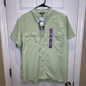 NEW Eddie Bauer Women's XXL Short Sleeve Adventure Short Sleeve Shirt Green
